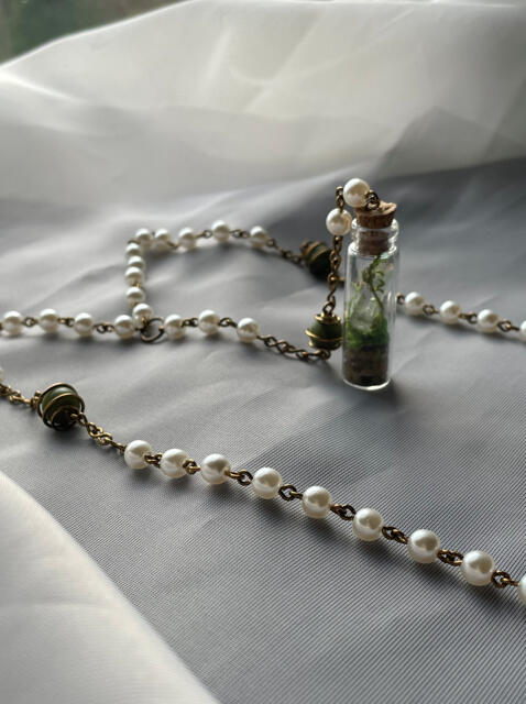 Yellow Howlite Terrarium Necklace